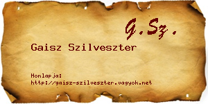 Gaisz Szilveszter névjegykártya